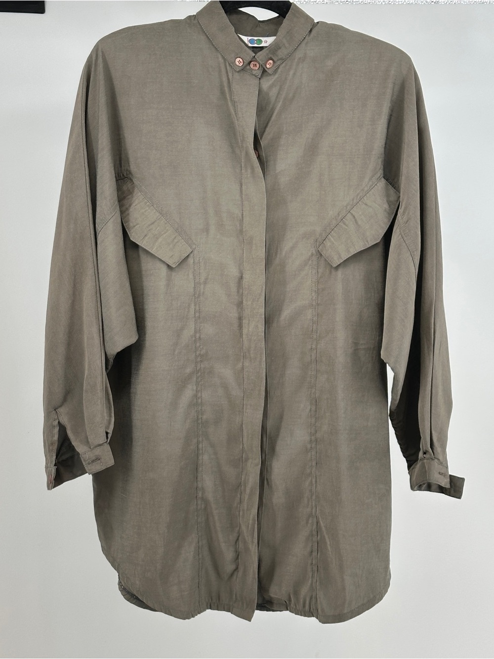 Women’s Large Vintage Oversized Longline Tunic Shirt Dolman Sleeves
